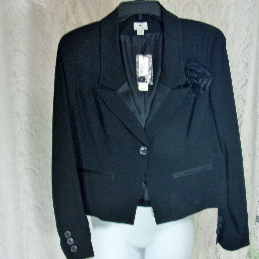 Worthington Rich Black Classic Lined Jacket Size 12 NWT